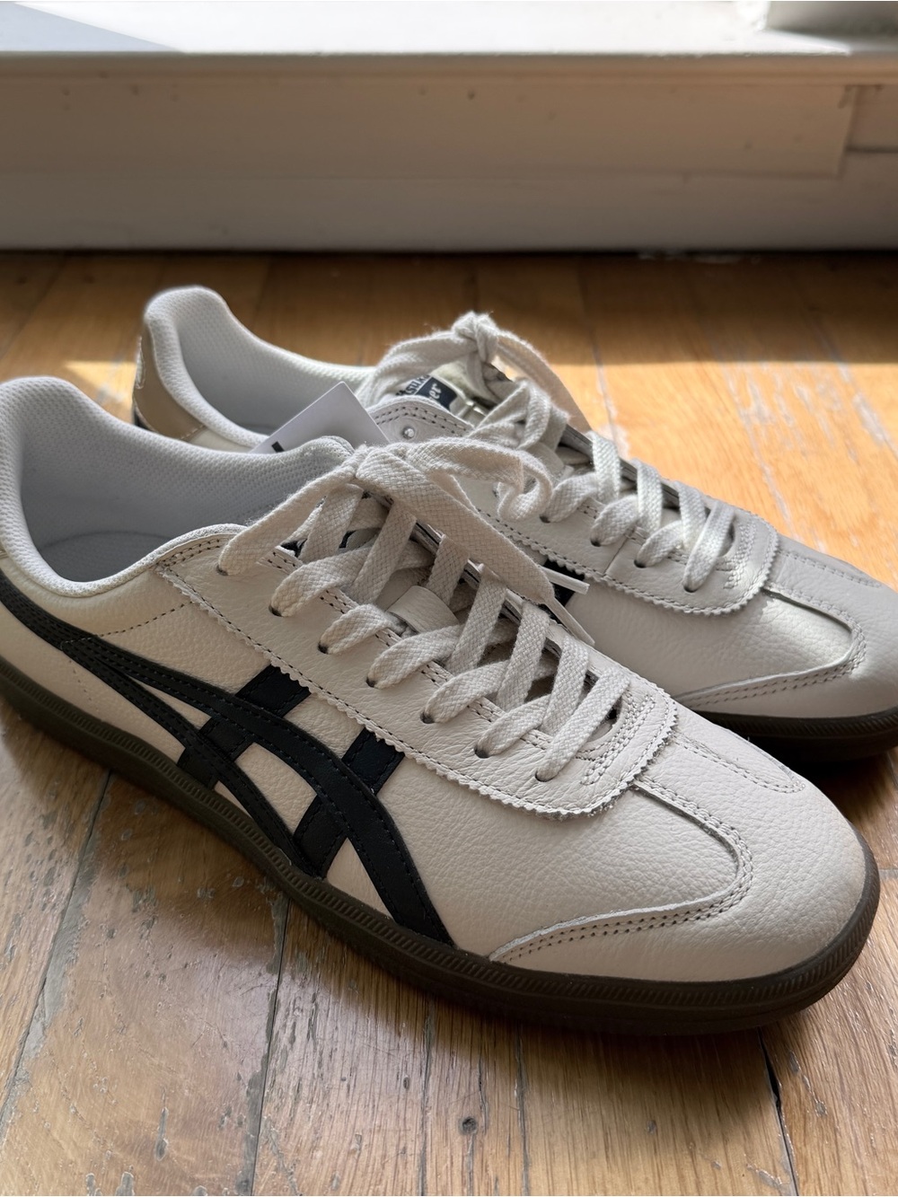 Onitsuka Tiger by Asics White Sneakers with Black Stripes